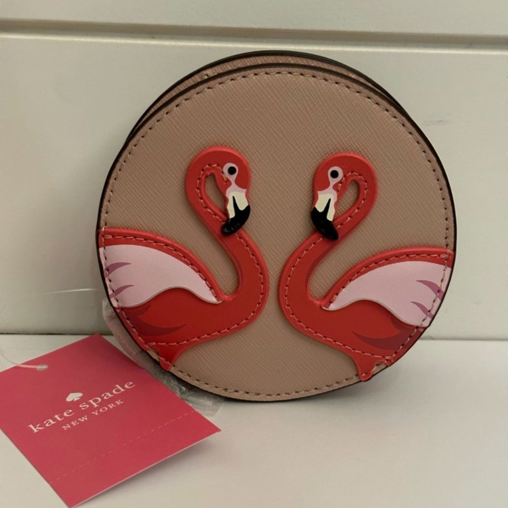 Kate Spade by the pool flamingo coin purse
